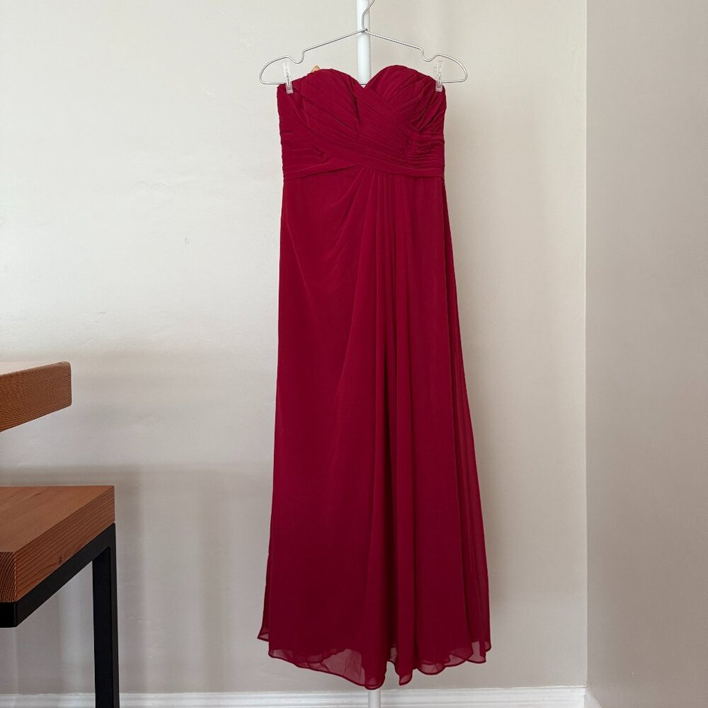 Azazie Arabella Allure Bridesmaid Dress, Burgundy, Custom Size XS, Like New
